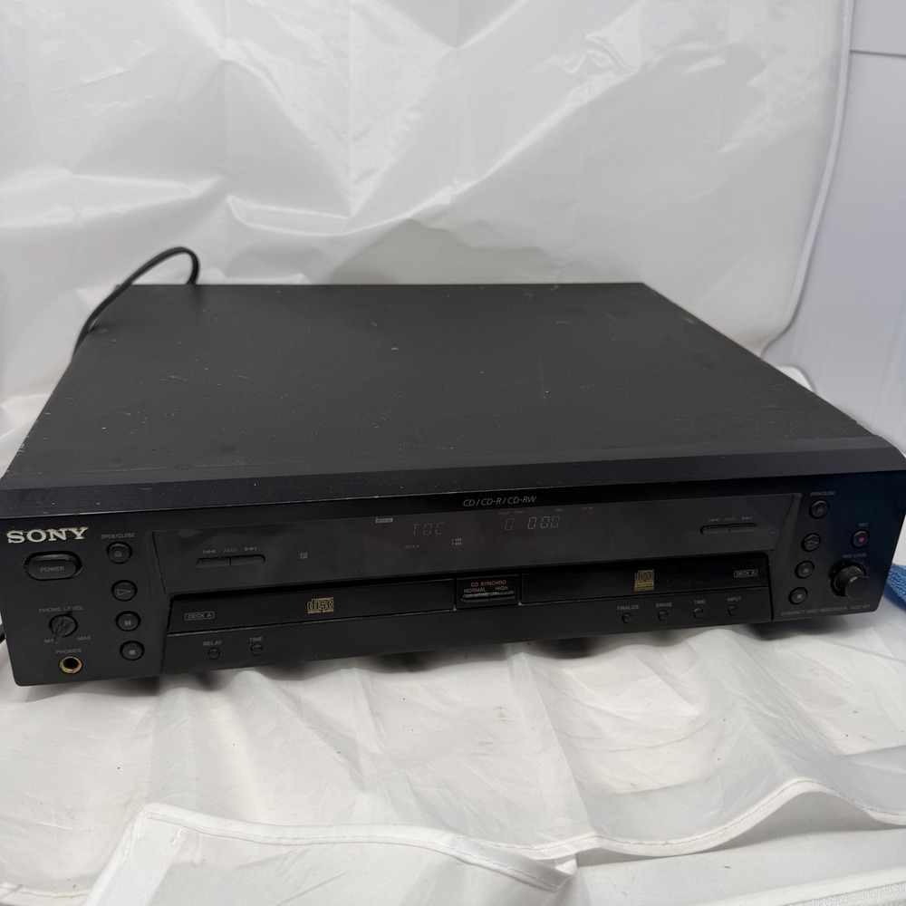 Sony RCD-W1 Dual Deck Compact Disc CD Recorder Player Black Hi-Fi Component